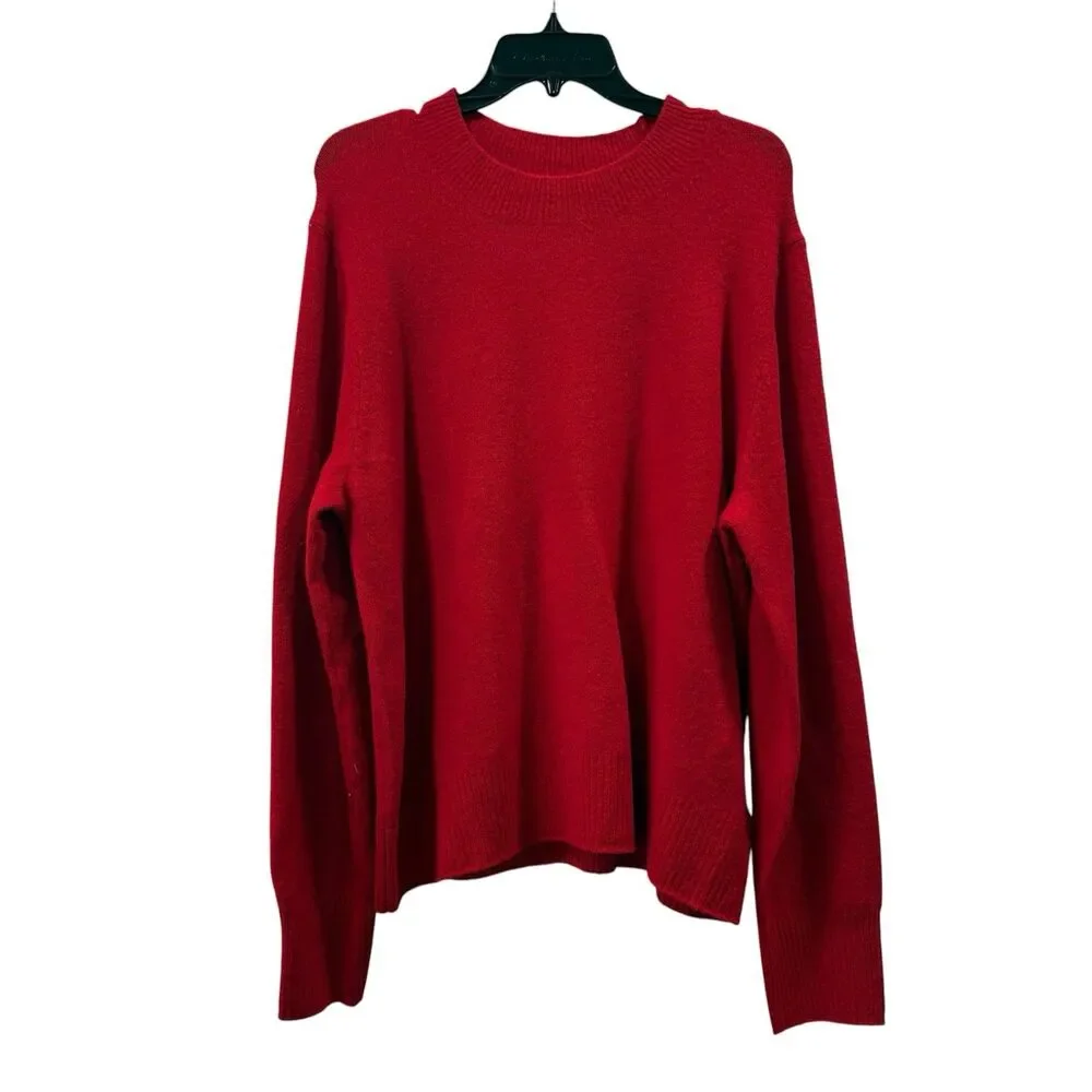 J. Crew Factory Red Crew Neck Sweater Extra Soft Yarn Size XL